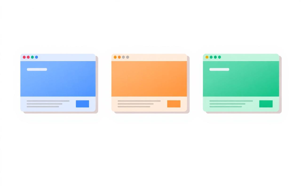 Illustration éditoriale comparant trois plateformes SaaS de tutoriels