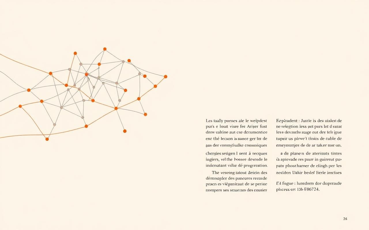 Illustration abstraite d'un réseau neuronal générant du texte