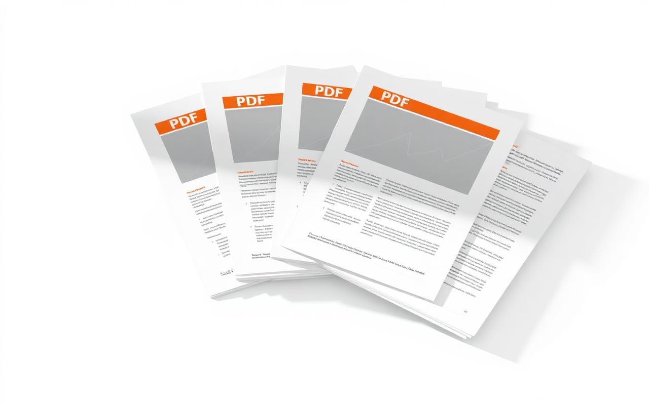 Plusieurs templates PDF en éventail sur fond clair